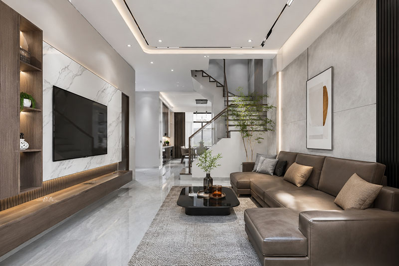 Mẫu thiết kế phòng khách nhà phố