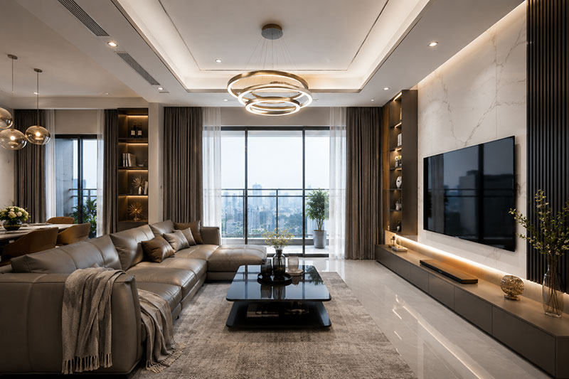 Mẫu thiết kế phòng khách căn hộ chung cư