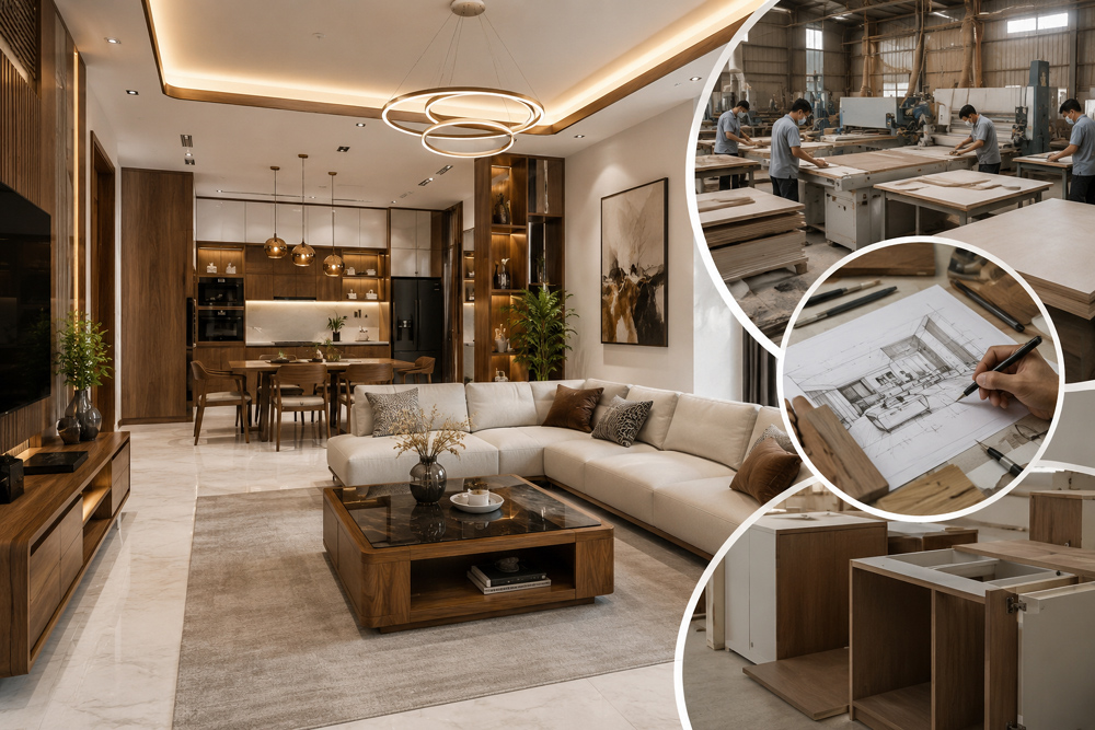 Nội Thất Hữu Bằng nhận thi công nội thất trọng gói tại Hà Nội