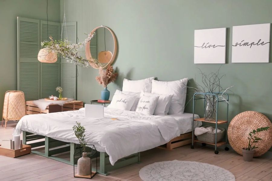 Không gian phòng ngủ nhẹ nhàng, lãng mạn được decor theo phong cách Hàn Quốc