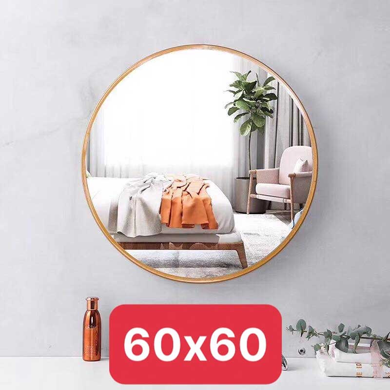 Top 10 mẫu gương phòng tắm đẹp, hiện đại được ưa chuộng hiện nay Gương tròn viền thép mạ vàng