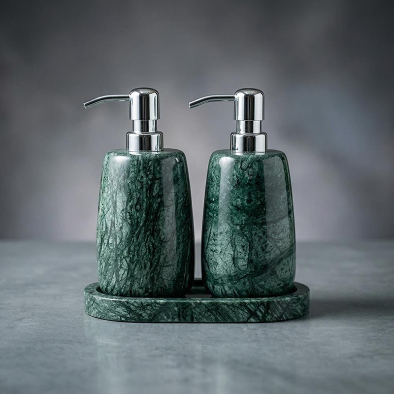 Bình đựng sữa tắm Đá Cẩm Thạch Marble tự nhiên dáng Bầu PT080