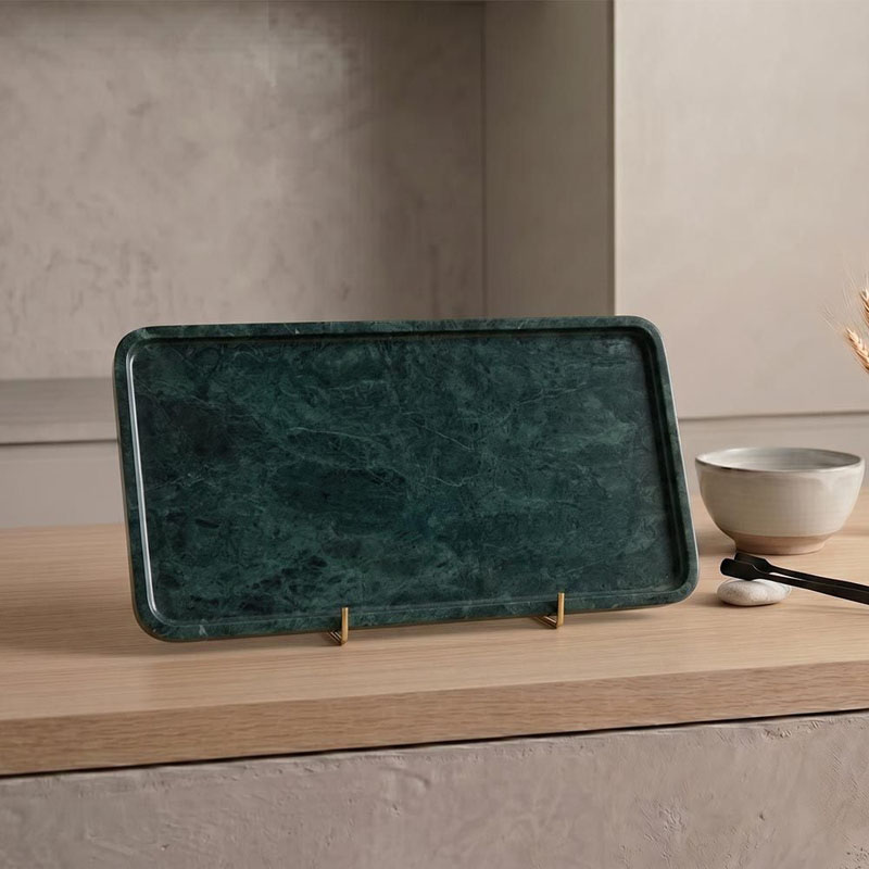 Khay trang trí Đá Cẩm Thạch Marble hình chữ nhật KT 50x25cm PT832
