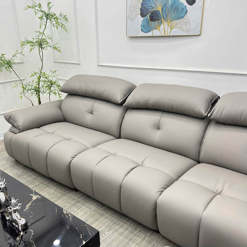 Ghế sofa phòng khách bọc da cao cấp, nệm dày êm SF619