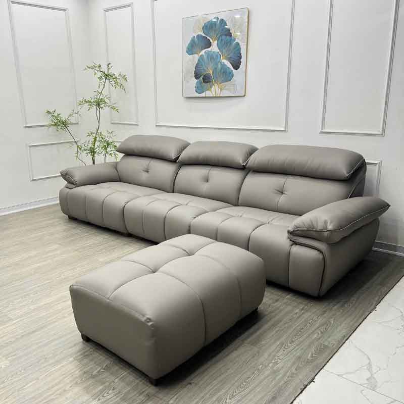 Ghế sofa phòng khách bọc da cao cấp, nệm dày êm SF619