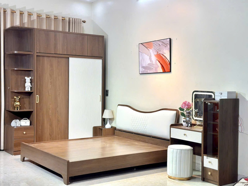 Combo giường ngủ, tủ quần áo, bàn trang điểm phong cách hiện đại CB024 Combo giường ngủ, tủ quần áo, bàn trang điểm phong cách hiện đại CB024