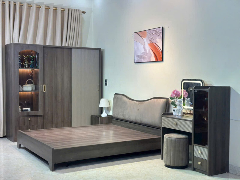 Combo giường ngủ, tủ quần áo, bàn trang điểm phong cách hiện đại CB024 Combo giường ngủ, tủ quần áo, bàn trang điểm phong cách hiện đại CB024