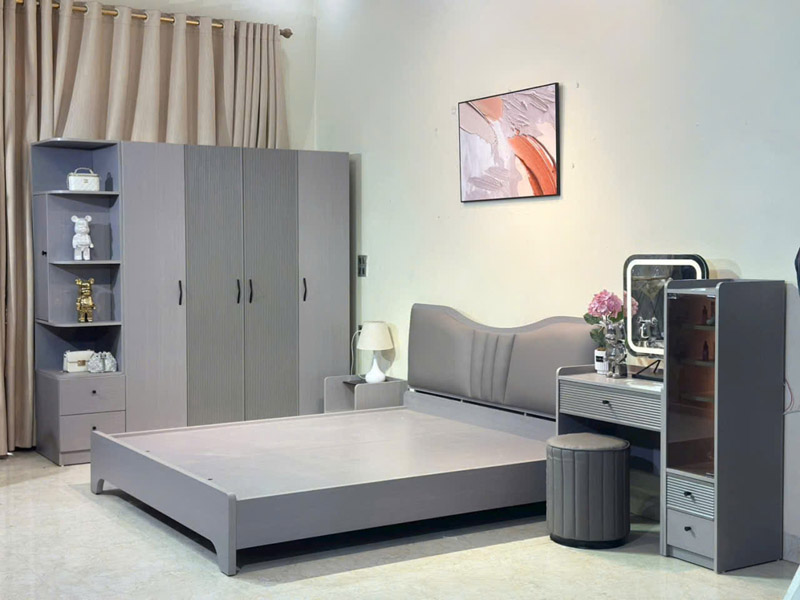 Combo giường ngủ, tủ quần áo, bàn trang điểm phong cách hiện đại CB024 Combo giường ngủ, tủ quần áo, bàn trang điểm phong cách hiện đại CB024