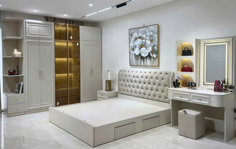 Combo nội thất phòng ngủ sang trọng, thiết kế đồng bộ tiện nghi CB395