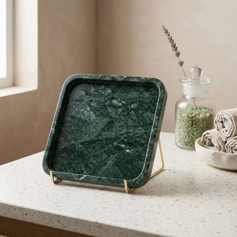 Khay đá Cẩm Thạch vuông Decor đựng nước hoa, nến thơm, phụ kiện cá nhân PT470