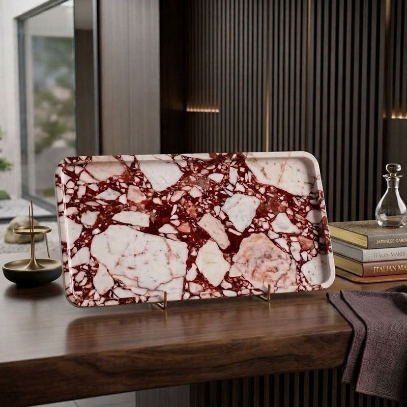 Khay trang trí Đá Cẩm Thạch Marble hình chữ nhật KT 50x25cm PT832 Khay trang trí Đá Cẩm Thạch Marble hình chữ nhật KT 50x25cm PT832