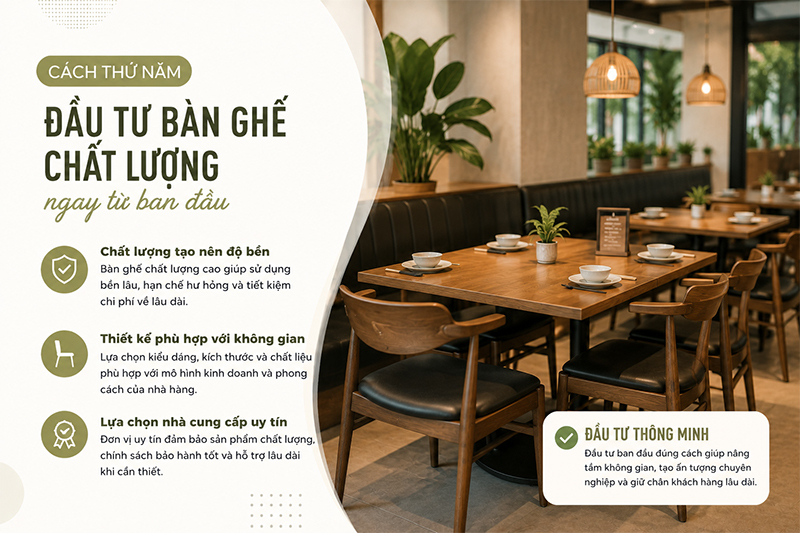 5 cách tăng tuổi thọ bàn ghế nhà hàng Chất lượng quyết định tuổi thọ